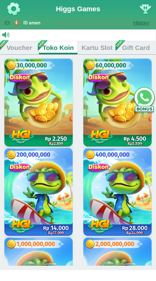 Tampilan katalog produk digital PublikAPI dengan ID tersensor